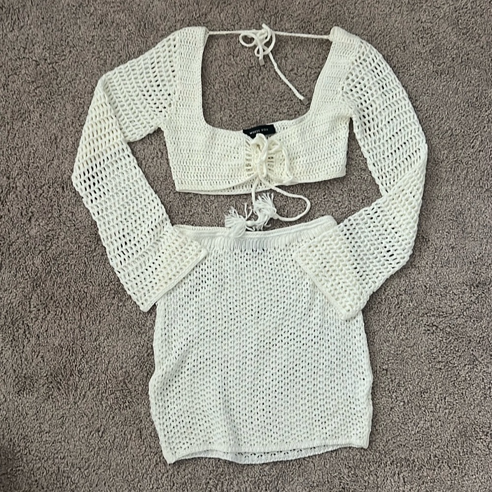 white fox set/swim coverup